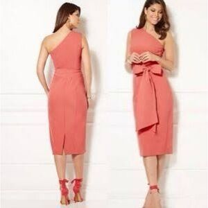 Chic One-Shoulder Coral Dress